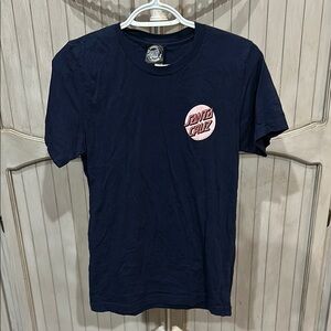 Santa Cruz Skateboards Blue and Pink Short Sleeve Tee